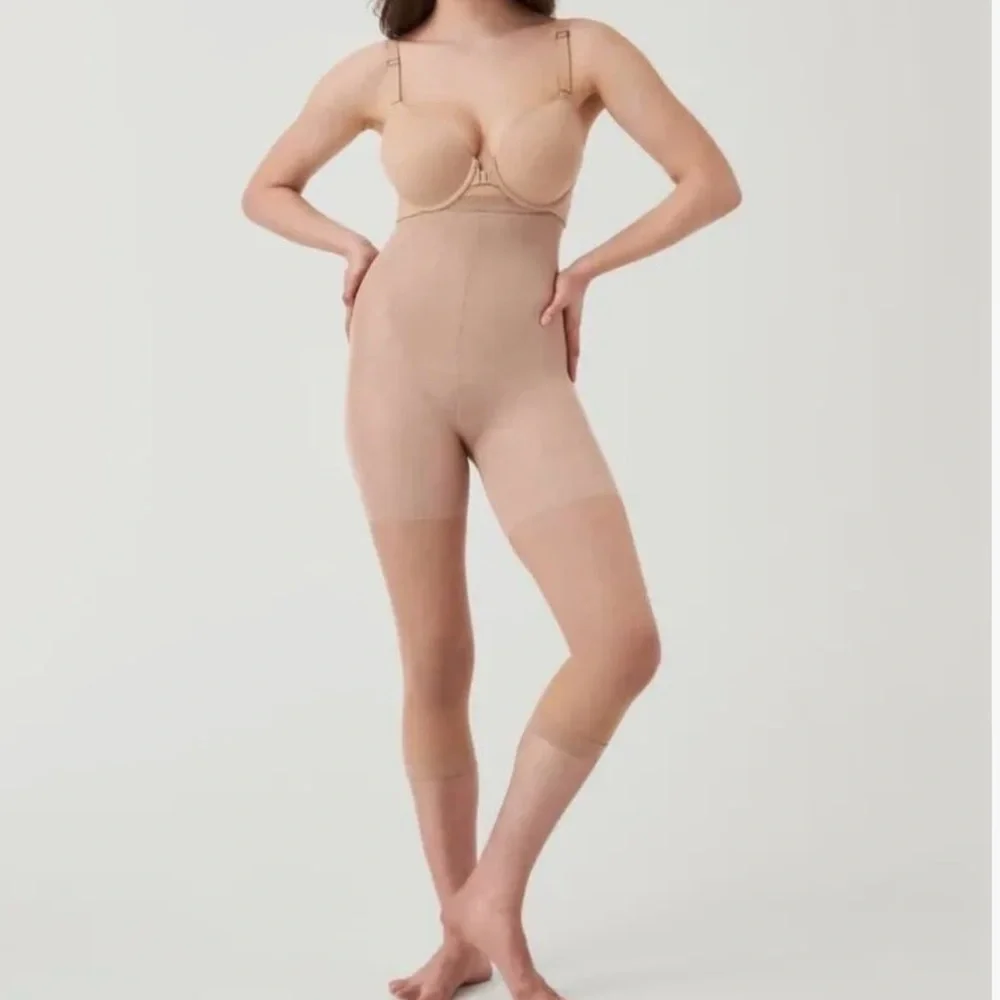 Spanx Haute Contour Nude Footless Tights size 6